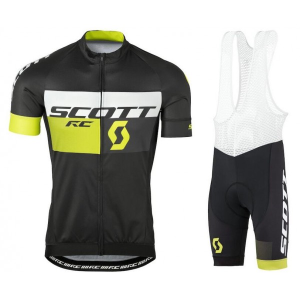 2016 Scott RC schwarz gelb Fahrradbekleidung Satz Fahrradtrikot Kurzarm Trikot und Kurz Trägerhose Radtrikot De