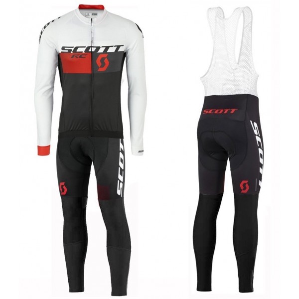 2016 Scott RC Weiß-Schwarz-Rot Fahrradbekleidung Satz Radtrikot Langarm+Lang Trägerhose Radtrikot De 2016 Scott RC Weiß-Schwarz-Rot Fahrradbekleidung Satz Radtrikot Langarm+Lang Trägerhose Radtrikot De