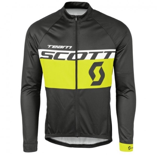 2016 Scott Team Schwarz-Gelb Radtrikot Langarm Radtrikot De
