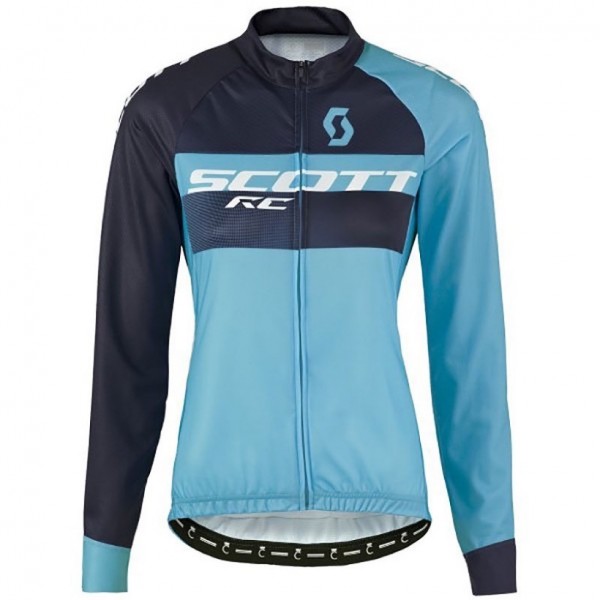 2016 Scott RC Schwarz-Blau Damen Radtrikot Langarm Radtrikot De
