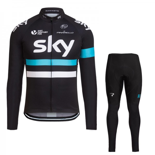 2016 Sky Fahrradbekleidung Radtrikot Satz Langarm und Lange Fahrradhose Radtrikot De