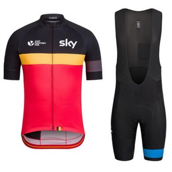 2016 SKY Belgium Fahrradbekleidung Satz Fahrradtrikot Kurzarm Trikot und Kurz Trägerhose Radtrikot De