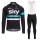 2016 Sky Fahrradbekleidung Radtrikot Satz Langarm und Lange Trägerhose Radtrikot De