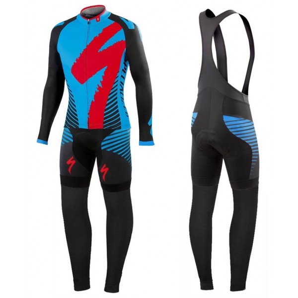 2016 Specialized Team LS Schwarz-Blau Fahrradbekleidung Satz Radtrikot Langarm+Lang Trägerhose Radtrikot De 2016 Specialized Team LS Schwarz-Blau Fahrradbekleidung Satz Radtrikot Langarm+Lang Trägerhose Radtrikot De