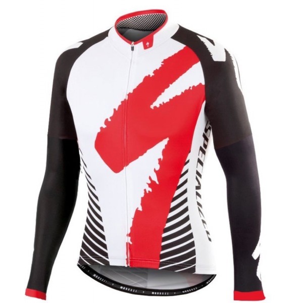 2016 Specialized Team LS Weiß-Rot Radtrikot Langarm Radtrikot De