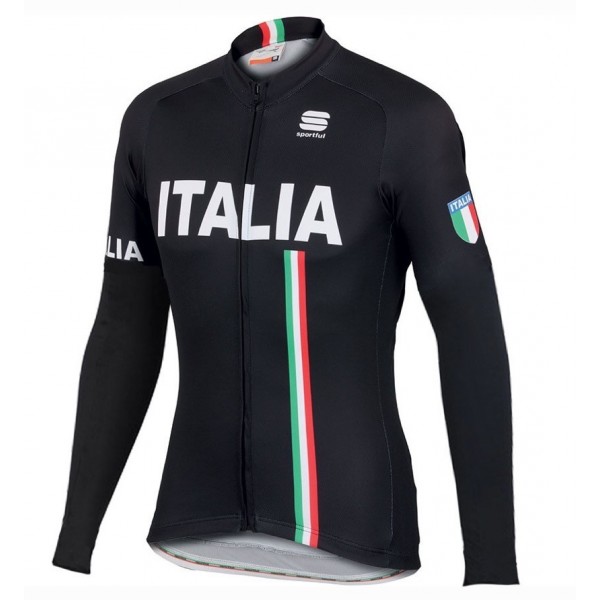 2016 Sportful Italy IT Schwarz Radtrikot Langarm Radtrikot De
