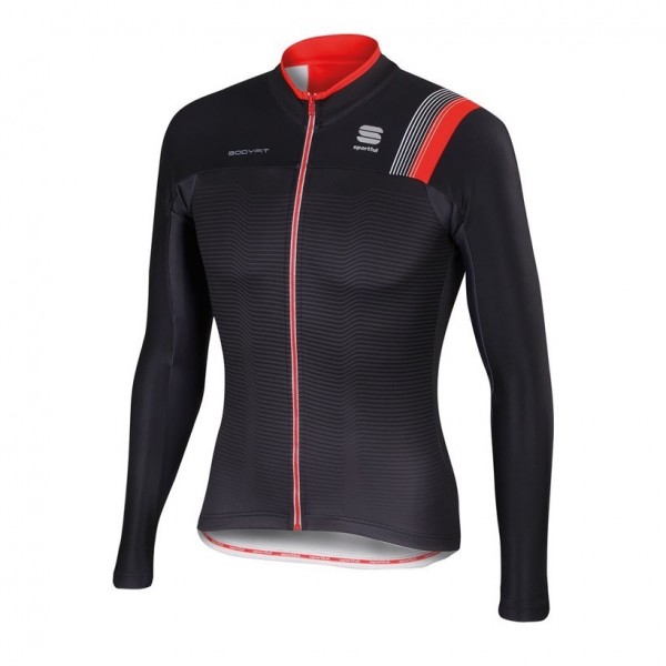 2016 Sportful JSW Schwarz Radtrikot Langarm Radtrikot De