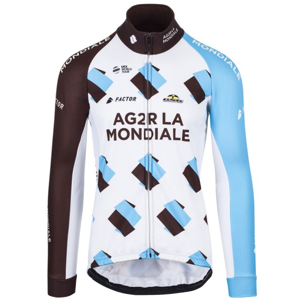 2017 AG2R La Mondiale Weiß Radtrikot Langarm Radtrikot De 2017 AG2R La Mondiale Weiß Radtrikot Langarm Radtrikot De
