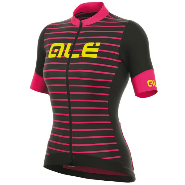 2017 Damen Ale R-EV1 Marina Radtrikot Kurzarm Schwarz Pink Radtrikot De