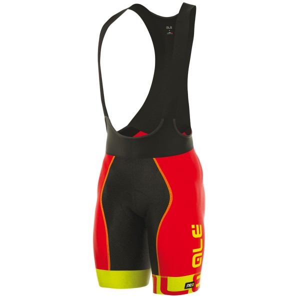 2017 Ale Graphics PRR Arcobaleno Kurz Trägerhose Rot Gelb Fluo Radtrikot De