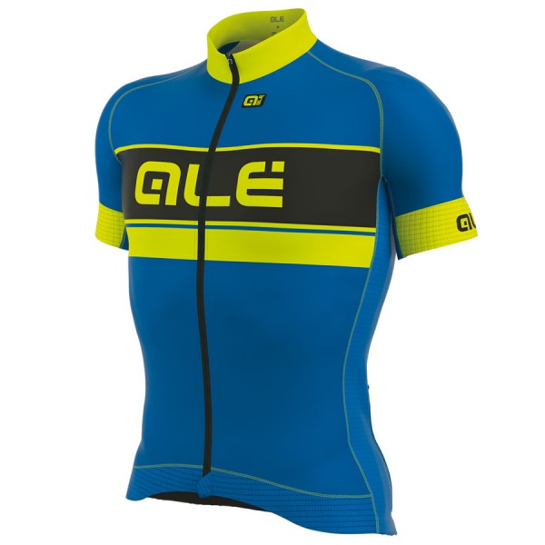 2017 Ale Graphics PRR Bermuda Radtrikot Kurzarm Blau Gelb Fluo Radtrikot De 2017 Ale Graphics PRR Bermuda Radtrikot Kurzarm Blau Gelb Fluo Radtrikot De