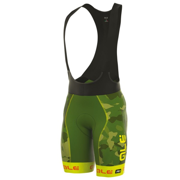 2017 Ale Graphics PRR Camo Kurz Trägerhose Grün Gelb Fluo Radtrikot De