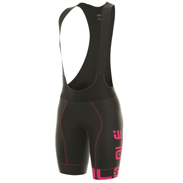 2017 Damen Ale PRR Nominal Kurz Trägerhose Schwarz Pink Fluo Radtrikot De
