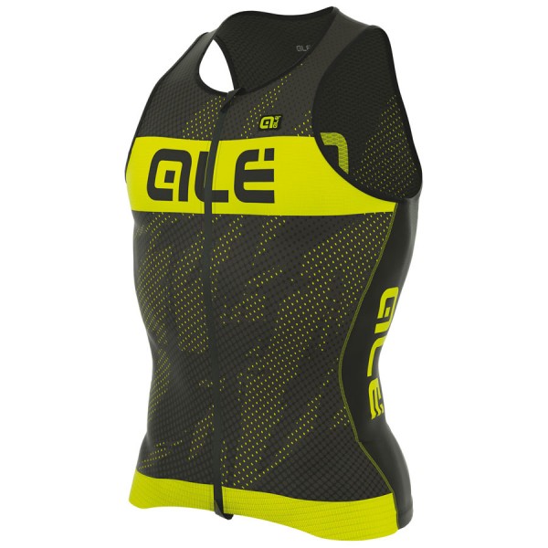 2017 Top Ale Tri Record-Gelb Fluo Radtrikot De