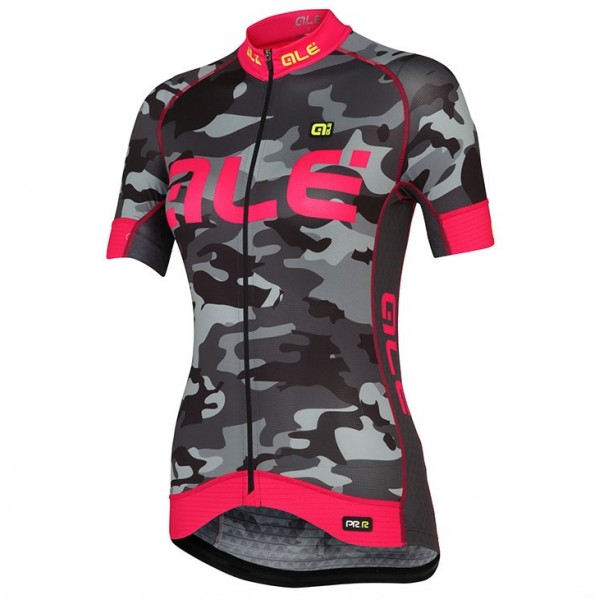 2017 Damen Ale Graphics PRR Camo Schwarz-Rose Radtrikot Kurzarm Radtrikot De