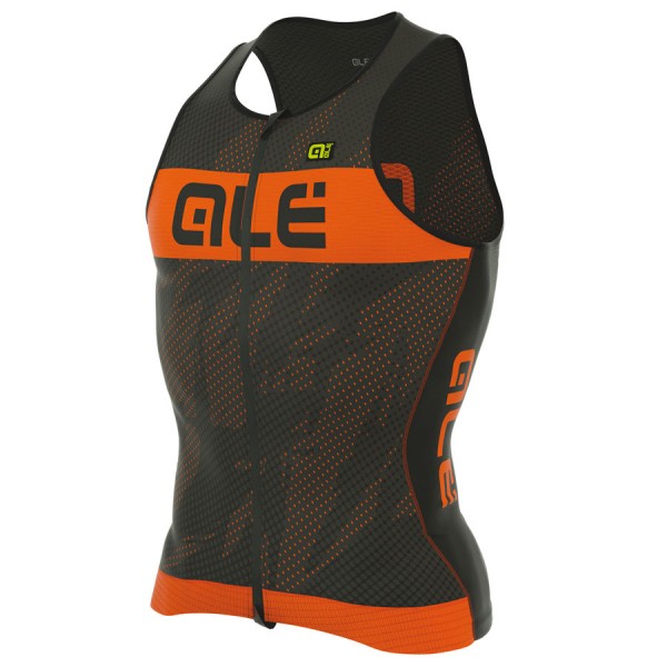 2017 Top Ale Tri Record-Orange Fluo Radtrikot De