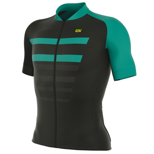 2017 Ale PRR 2.0 Piuma Radtrikot Kurzarm Schwarz Light Blau Radtrikot De