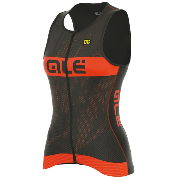 2017 Damen Top Ale Tri Record-Schwarz Orange Radtrikot De