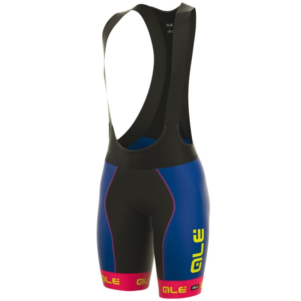 2017 Damen Ale PRR Bermuda Kurz Trägerhose Blau Pink Fluo Radtrikot De