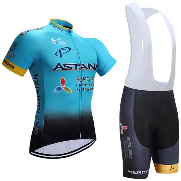 2017 Astana Fahrradbekleidung Satz Radtrikot Kurzarm+Kurz Trägerhose Radtrikot De 2017 Astana Fahrradbekleidung Satz Radtrikot Kurzarm+Kurz Trägerhose Radtrikot De