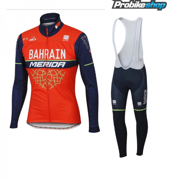 BAHRAIN-MERIDA Fahrradbekleidung Satz Radtrikot Langarm+Lang Trägerhose 2017 Radtrikot De