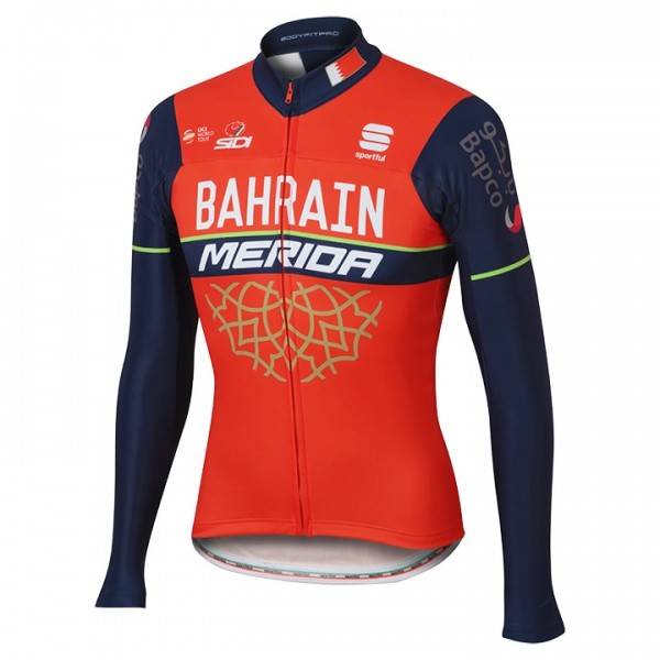 BAHRAIN-MERIDA Radtrikot Langarm 2017 Radtrikot De