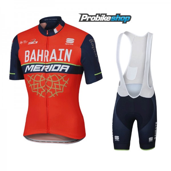 BAHRAIN-MERIDA Fahrradbekleidung Satz Radtrikot Kurzarm+Kurz Trägerhose 2017 Radtrikot De