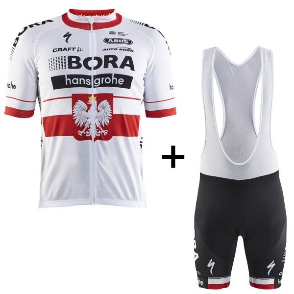 BORA Hansgrohe Pro Team 2017 Championnat Polonais Fahrradbekleidung Satz Radtrikot Kurzarm+Kurz Trägerhose Radtrikot De BORA Hansgrohe Pro Team 2017 Championnat Polonais Fahrradbekleidung Satz Radtrikot Kurzarm+Kurz Trägerhose Radtrikot De