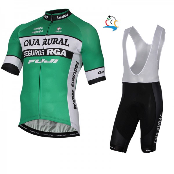 2017 Caja Rural Fahrradbekleidung Satz Radtrikot Kurzarm+Kurz Trägerhose Radtrikot De