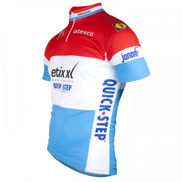 ETIXX-QUICK STEP 2017 Luxembourgian Champion Rot Blau Radtrikot Kurzarm Radtrikot De ETIXX-QUICK STEP 2017 Luxembourgian Champion Rot Blau Radtrikot Kurzarm Radtrikot De