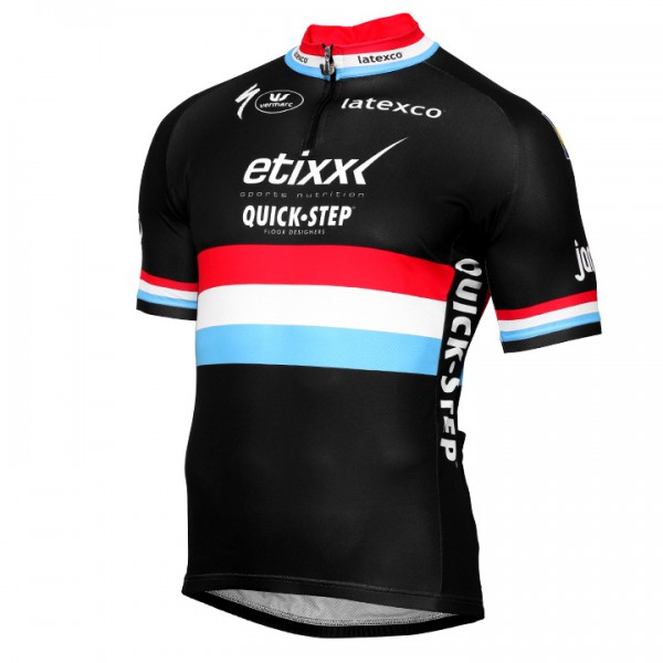 ETIXX-QUICK STEP 2017 Luxembourgian Champion Schwarz Radtrikot Kurzarm Radtrikot De ETIXX-QUICK STEP 2017 Luxembourgian Champion Schwarz Radtrikot Kurzarm Radtrikot De