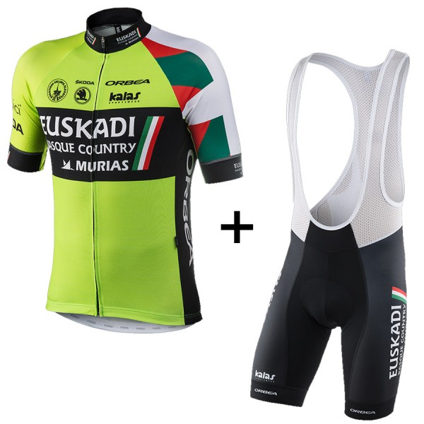 2017 Euskadi Fahrradbekleidung Satz Radtrikot Kurzarm+Kurz Trägerhose Radtrikot De