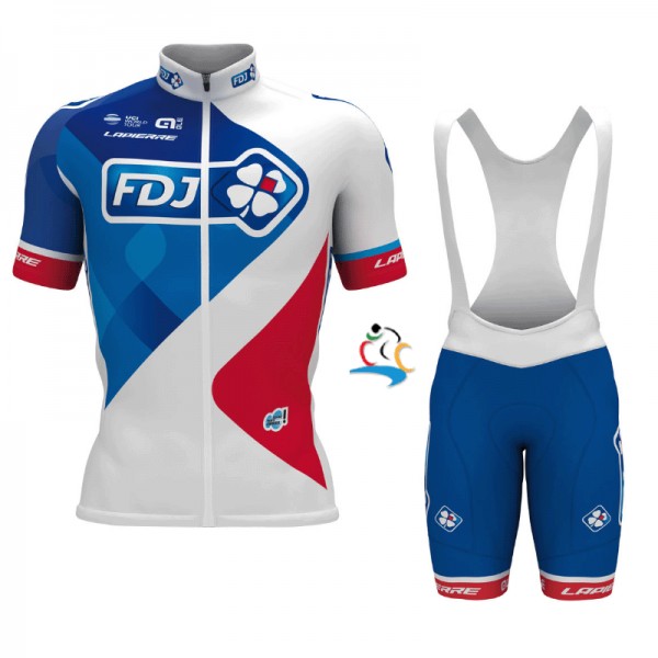 FDJ Pro 2017 Fahrradbekleidung Satz Radtrikot Kurzarm+Kurz Trägerhose Radtrikot De