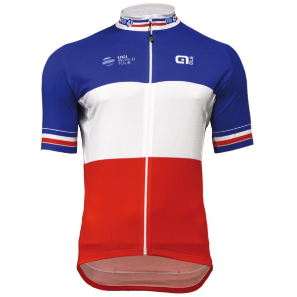 FDJ Pro Team 2017 Tenue Championnat Francais Radtrikot Kurzarm Radtrikot De