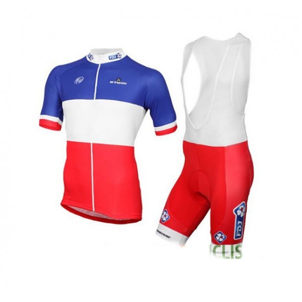 FDJ 2017 Fahrradbekleidung Satz Radtrikot Kurzarm+Kurz Trägerhose Radtrikot De