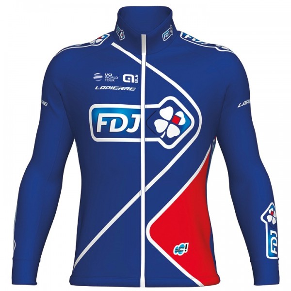 FDJ Pro 2017 Blau Radtrikot Langarm Radtrikot De