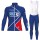 FDJ Pro 2017 Blau Fahrradbekleidung Satz Radtrikot Langarm+Lang Trägerhose Radtrikot De