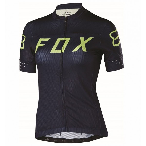 2017 Team FOX Damen Schwarz Gelb Radtrikot Kurzarm Radtrikot De