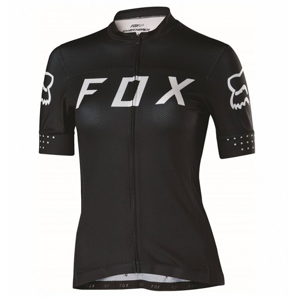 2017 Team FOX Damen Schwarz Weiß Radtrikot Kurzarm Radtrikot De