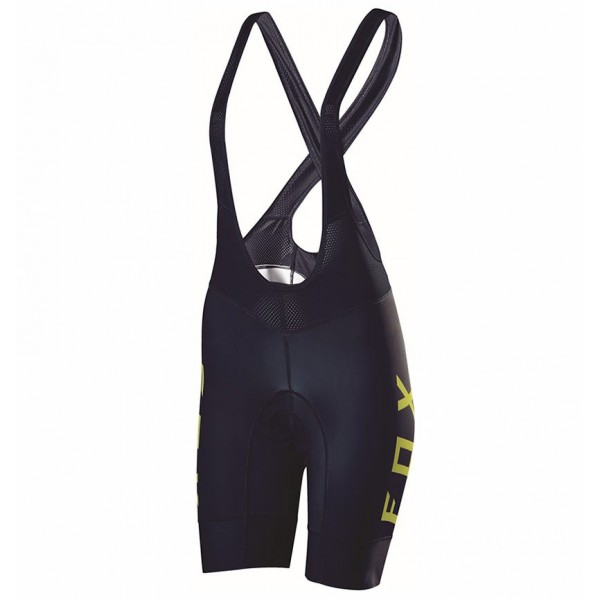 2017 Team FOX Damen Schwarz Gelb Kurz Trägerhose Radtrikot De