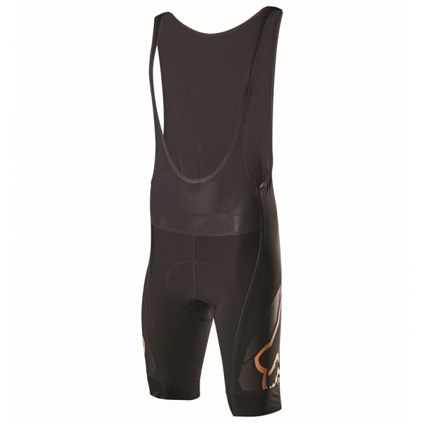 2017 Team FOX Homme Schwarz Gold Kurz Trägerhose Radtrikot De