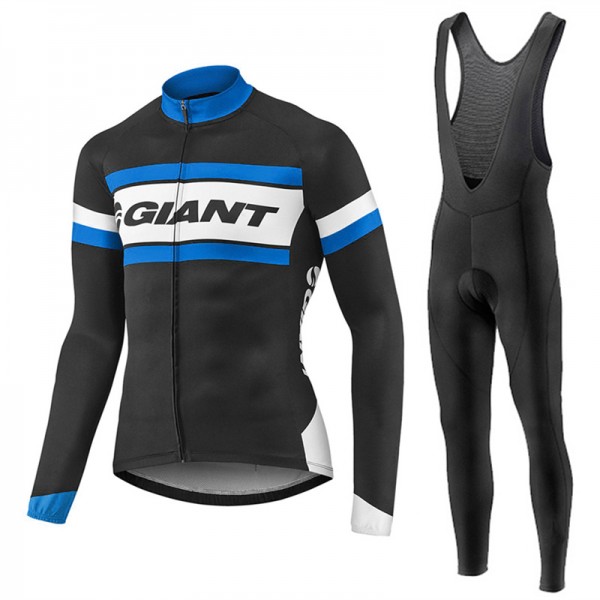 2017 Giant Blau Schwarz Fahrradbekleidung Satz Radtrikot Langarm+Lang Trägerhose Radtrikot De 2017 Giant Blau Schwarz Fahrradbekleidung Satz Radtrikot Langarm+Lang Trägerhose Radtrikot De