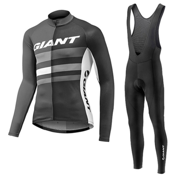 2017 Giant Fahrradbekleidung Satz Radtrikot Langarm+Lang Trägerhose Schwarz Radtrikot De