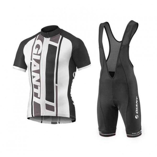2017 Giant Schwarz Fahrradbekleidung Satz Radtrikot Kurzarm+Kurz Trägerhose Radtrikot De