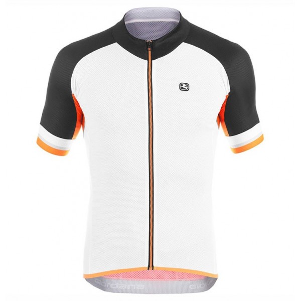 2017 Giordana Silber Line Weiß-Noir-orange Radtrikot Kurzarm Radtrikot De