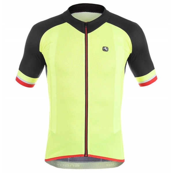 2017 Giordana Silber Line Schwarz-Gelb Radtrikot Kurzarm Radtrikot De