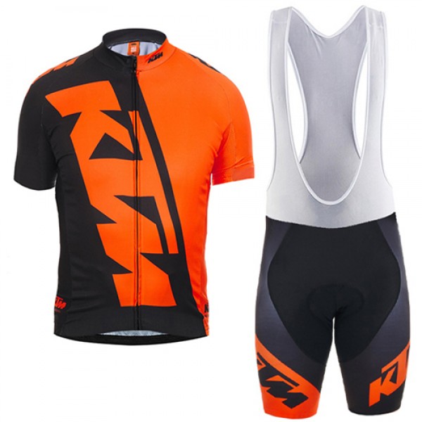 KTM 2017 Fahrradbekleidung Satz Radtrikot Kurzarm+Kurz Trägerhose orange Schwarz Radtrikot De