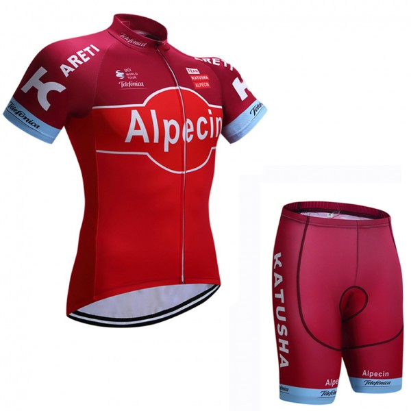 2017 KATUSHA Alpecin Fahrradbekleidung Satz Radtrikot Kurzarm+Kurz Radhose Radtrikot De