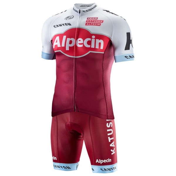 KATUSHA Alpecin Pro 2017 Fahrradbekleidung Satz Radtrikot Kurzarm+Kurz Radhose Radtrikot De