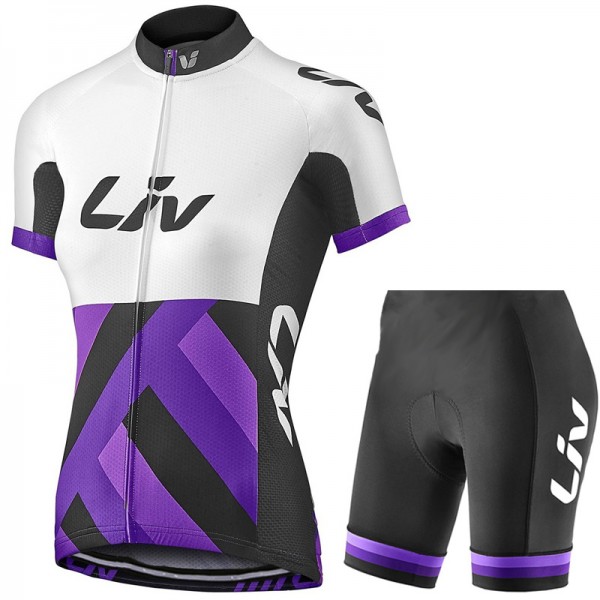 2017 Liv Damen Weiß-lila Fahrradbekleidung Satz Radtrikot Kurzarm+Kurz Radhose Radtrikot De 2017 Liv Damen Weiß-lila Fahrradbekleidung Satz Radtrikot Kurzarm+Kurz Radhose Radtrikot De